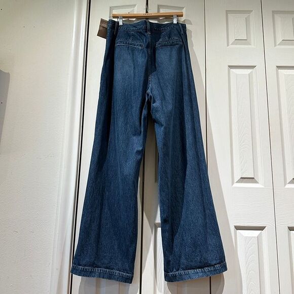 Madewell The Harlow Wide Leg Jean Trouser Airy Denim Fieldale Dark Wash 33 Tall - Picture 6 of 11